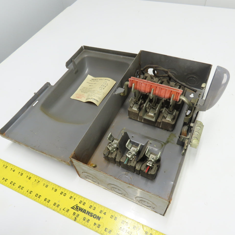 Square D A86342 60A 3-Pole Fusible Safety Disconnect Switch 600VAC