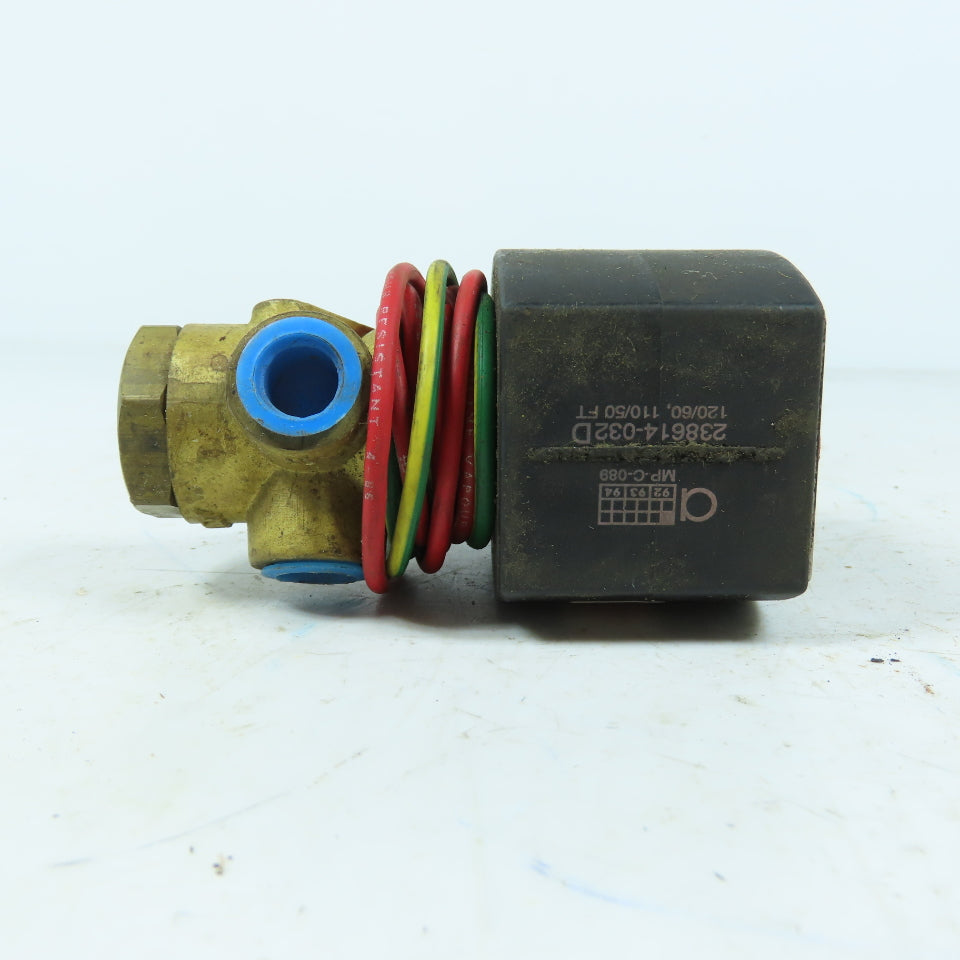 ASCO EF8320G186 Red-Hat II Solenoid Valve 1/4" 120V 3-Way Brass