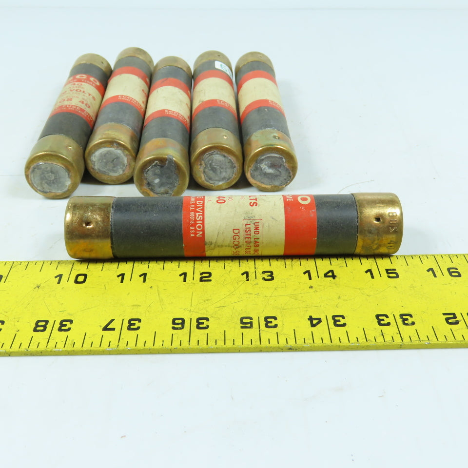 Economy EOS 40 One Time Fuse 40A 600V Lot Of 6