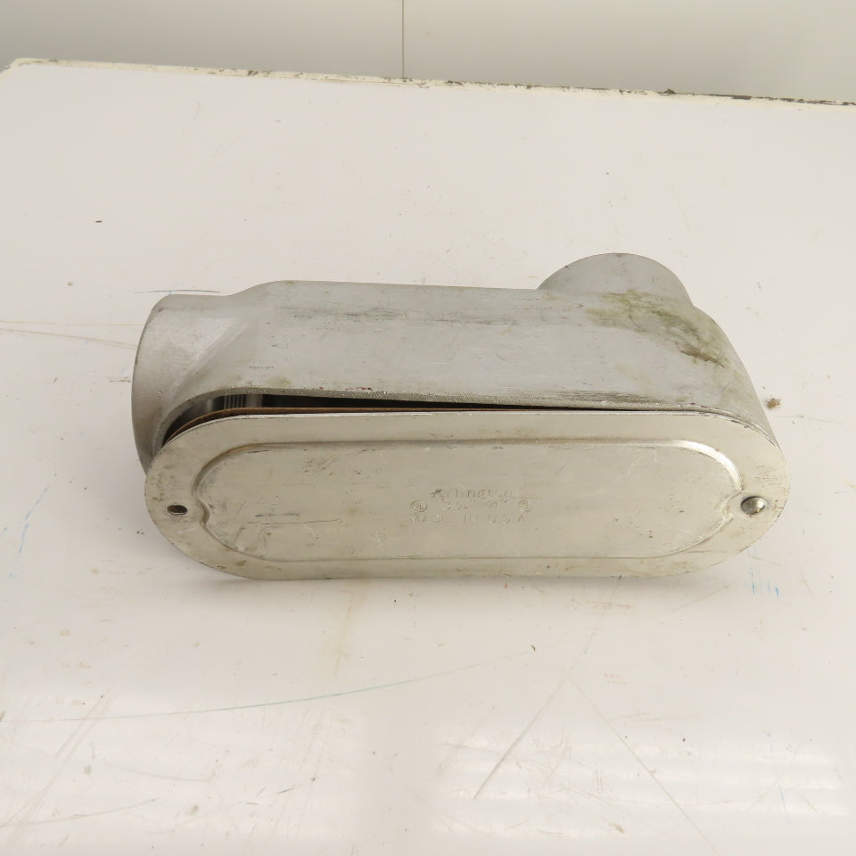 Arlington 3-1/2" Aluminum LB Conduit Body Threaded Rigid with Cover