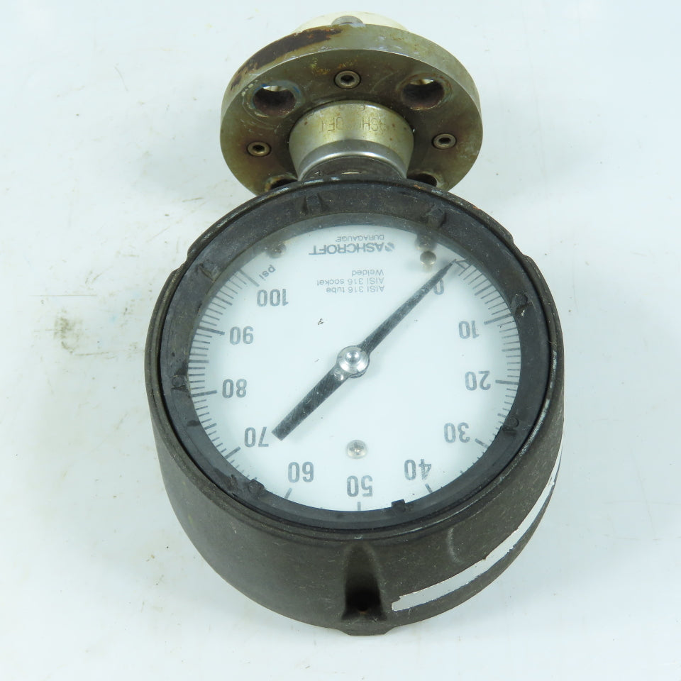 Ashcroft Duragauge Pressure Gauge 0-100 PSI 316SS with 202 Series Diaphragm Seal