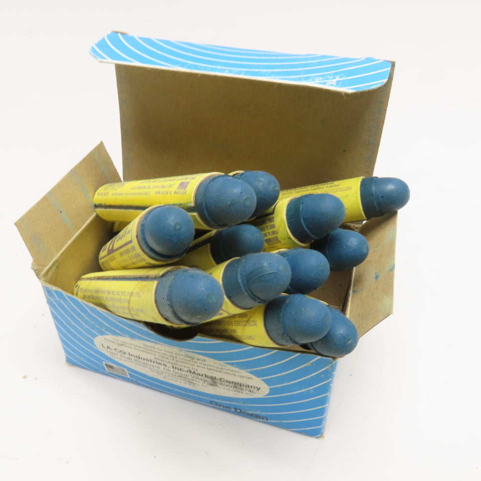 Markal Blue Paint Stik Marker Long Lasting Weather Proof Box Of 12