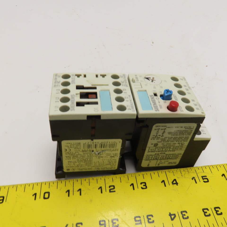 Siemens 3RT1015-1AK62 3RB1016-1NB0 600V 5Hp Contactor 0.4-1.6A Overload 120V