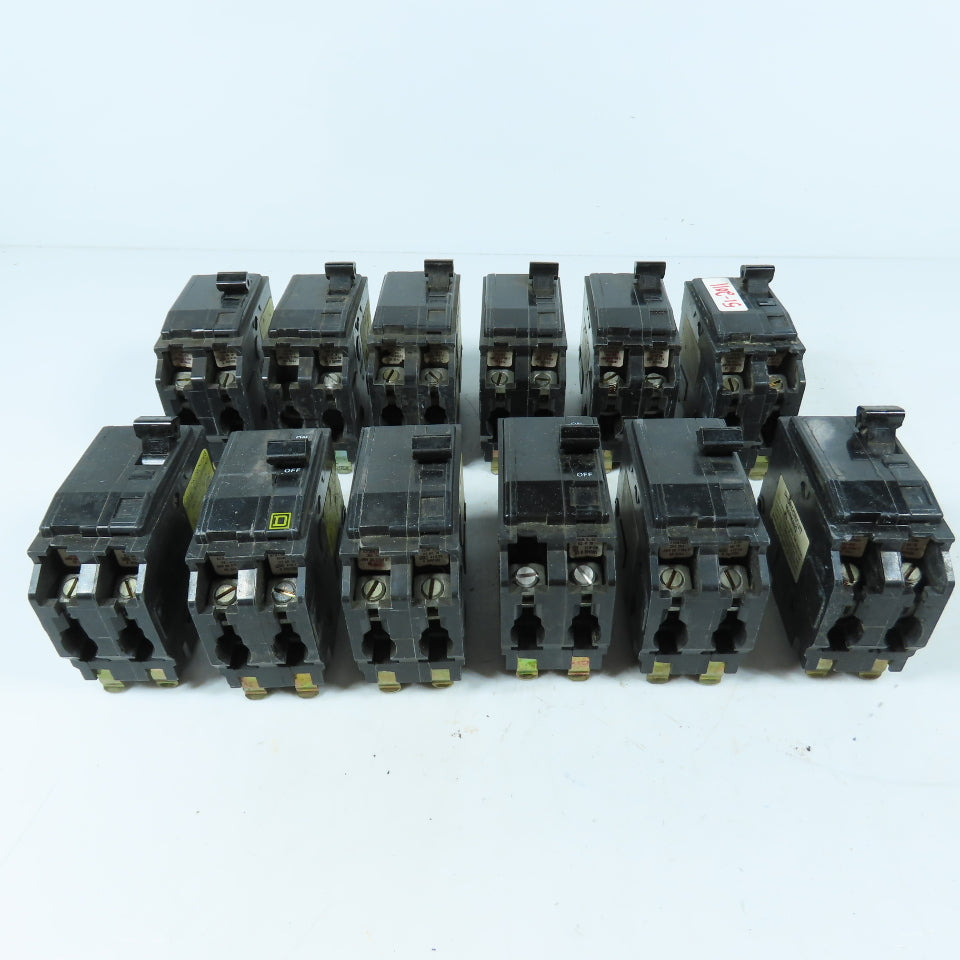 Square D Type QO 60A 2-Pole Plug-On Circuit Breakers 240VAC Lot Of 12
