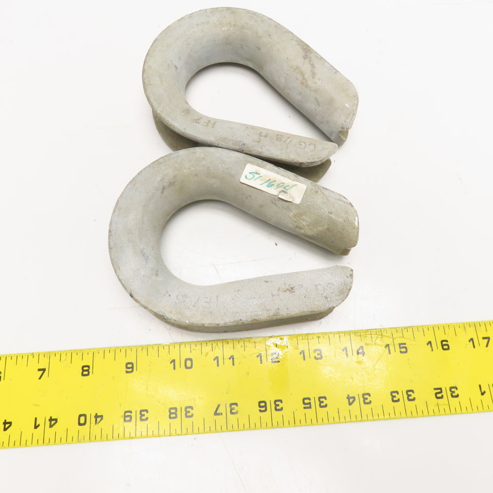 CG7/8H 1E706 7/8" Galvanized Wire Rope Thimble Lot Of 2