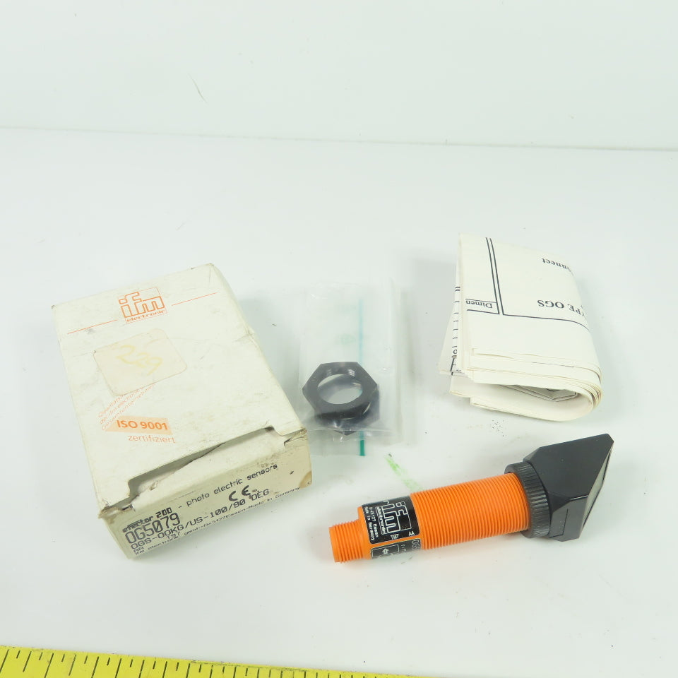 IFM OGS-OOKG/US-100/90 DEG OG5079 Photoelectric Sensor 10-36VDC 15m 10-36VDC NEW
