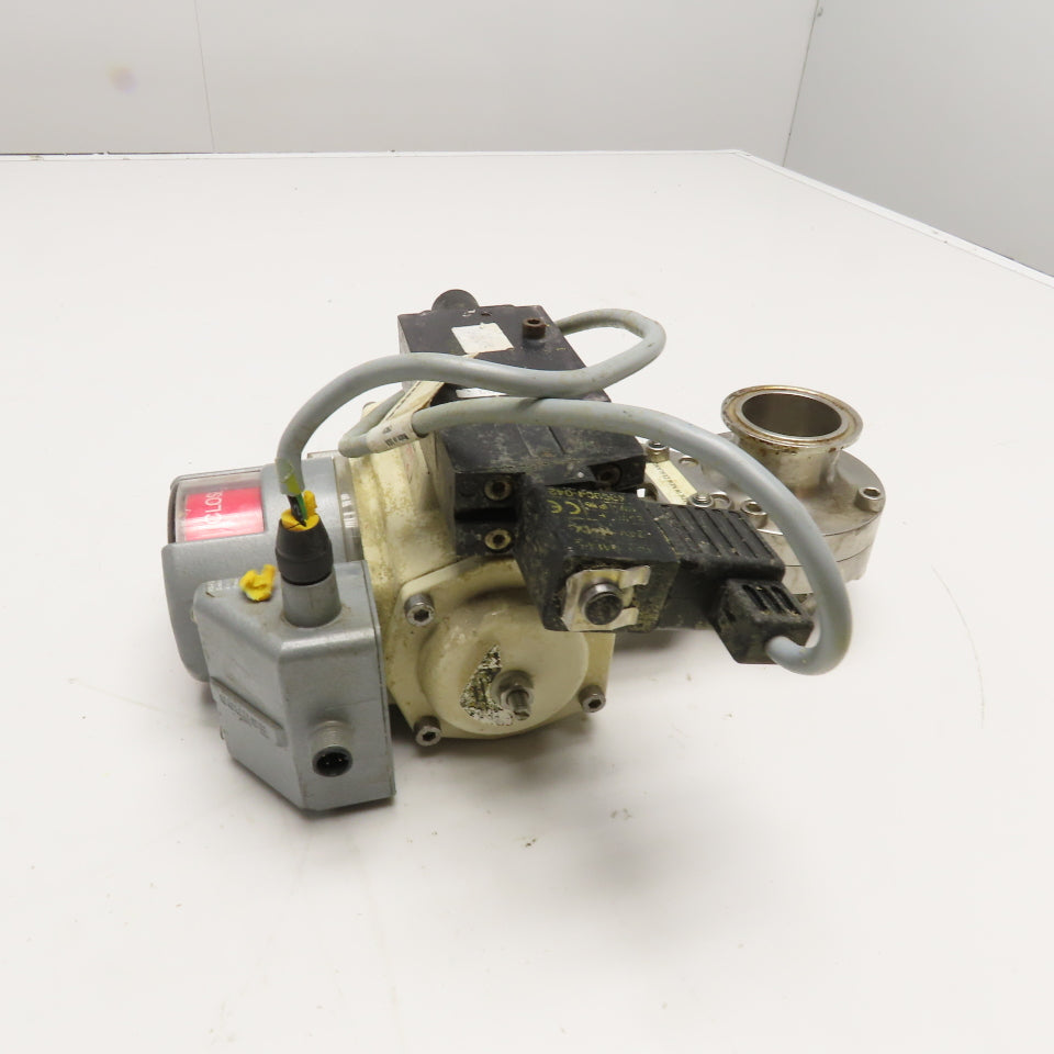 El-O-Matic ESA 25-4/A 1-1/2" Sanitary Butterfly Valve W/ Positioner Actuator