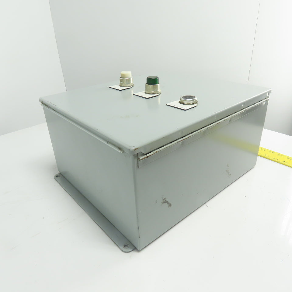Hoffman A16148CH NEMA 12 13 Electrical Enclosure W/ Push Buttons 16" x 14" x 8"