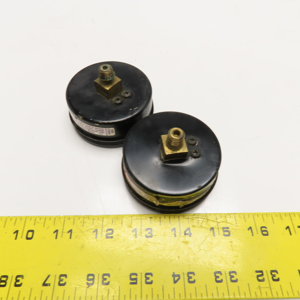 Marsh Beloit 0-60PSI 0-400kPa 1/8" NPT Back Ported Pressure Gauge Lot Of 2