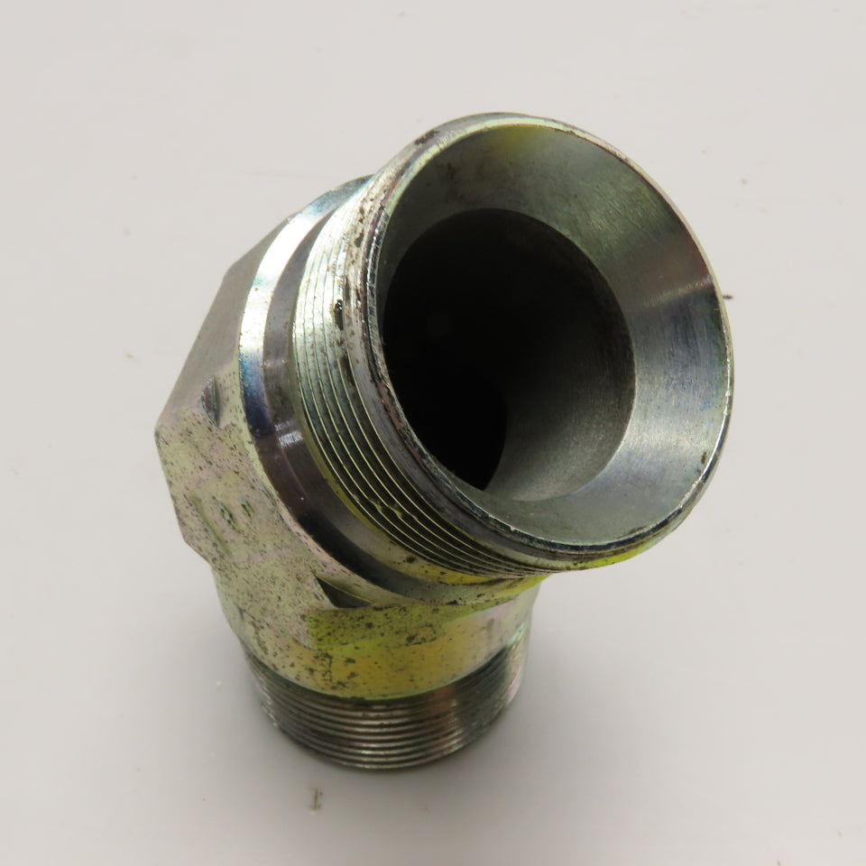 1-1/2" (-24) BSPP Cone Seat x 1-1/2" NPT Hydraulic Elbow 45°