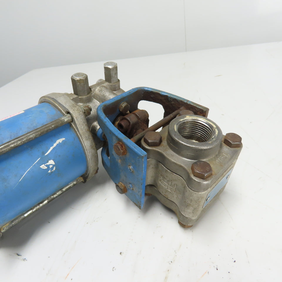 Jamesbury ST50E Pneumatic Valve Actuator W/ 1" Ball Valve