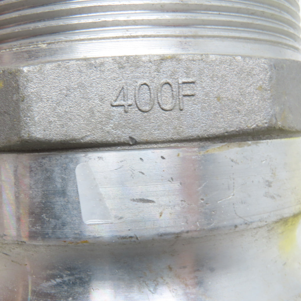 400F 4" Aluminum Type F Camlock Adapter 4" Male NPT