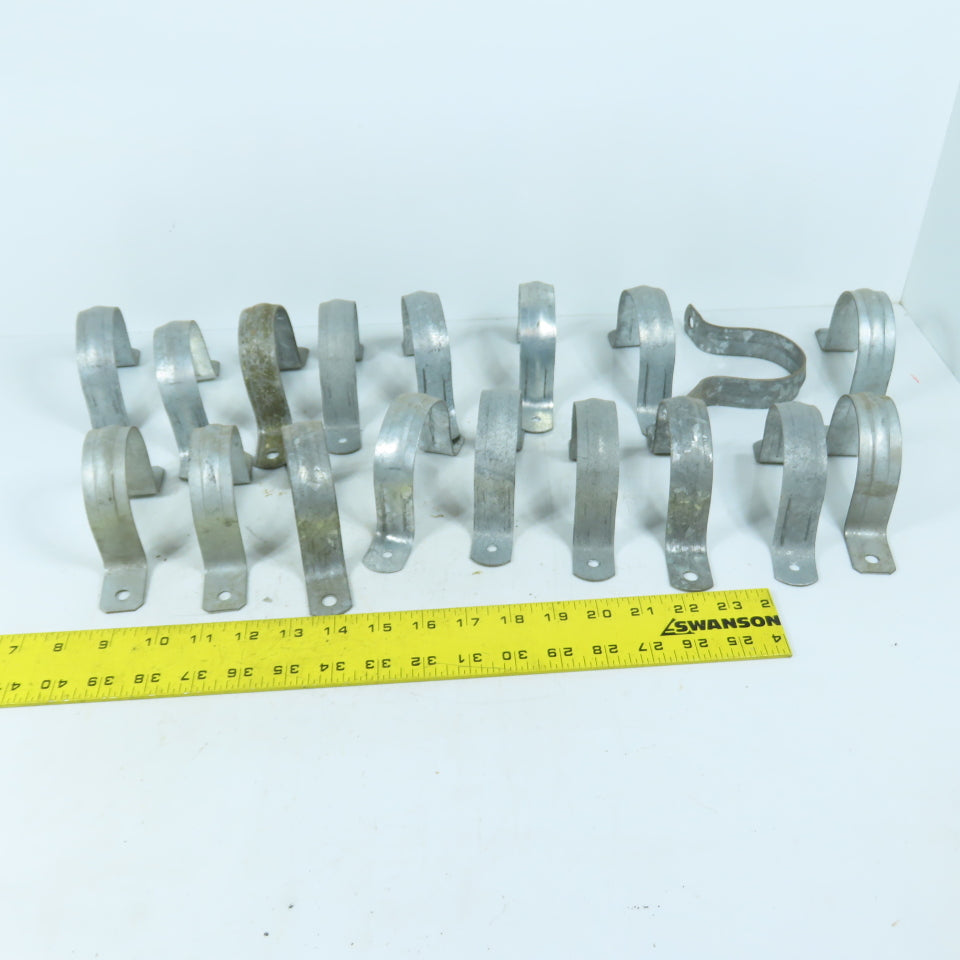 Two-Hole Conduit Straps 2-1/2" Galvanized Steel Lot of 18