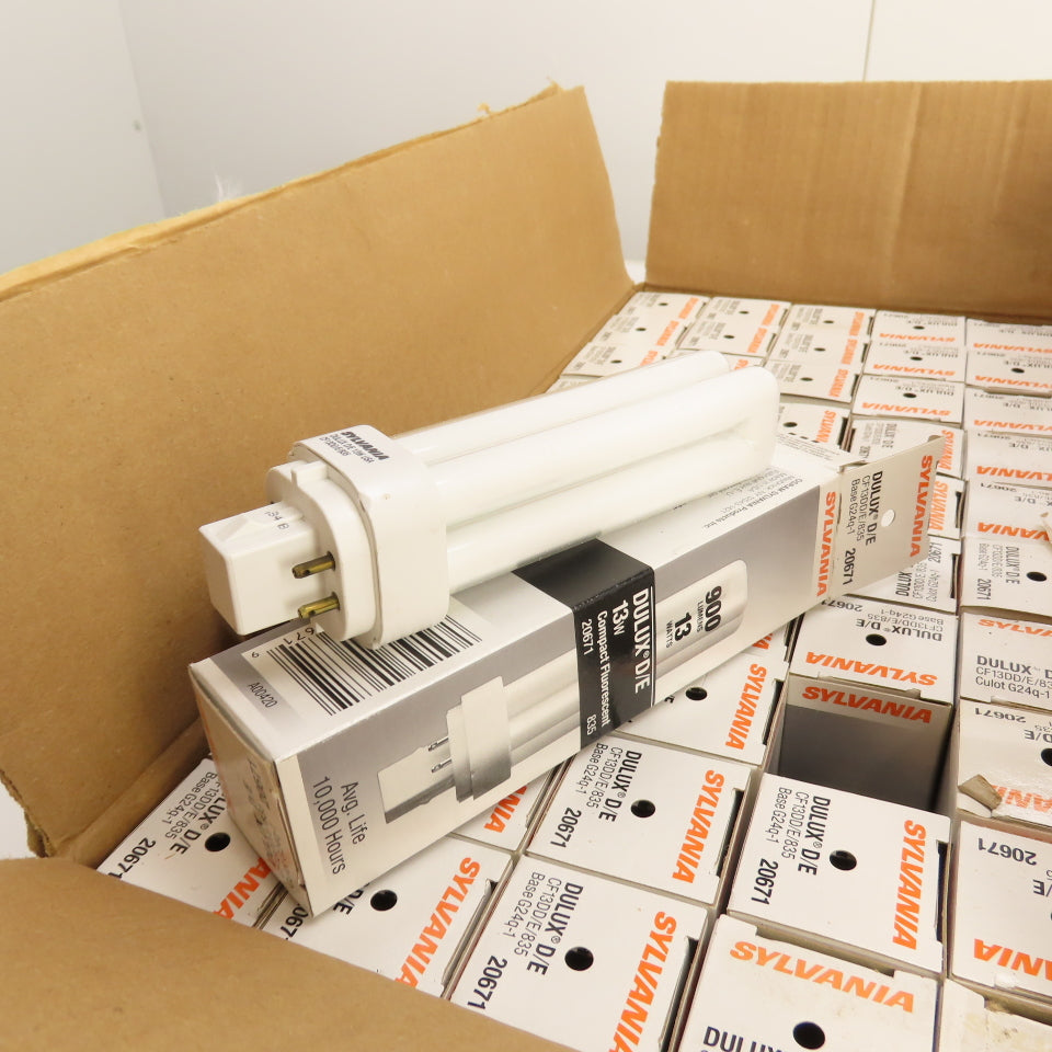 Sylvania CF13DD/E/835 Dulux D/E 13W Fluorescent Bulbs G24q- 4-Pin Lot/50