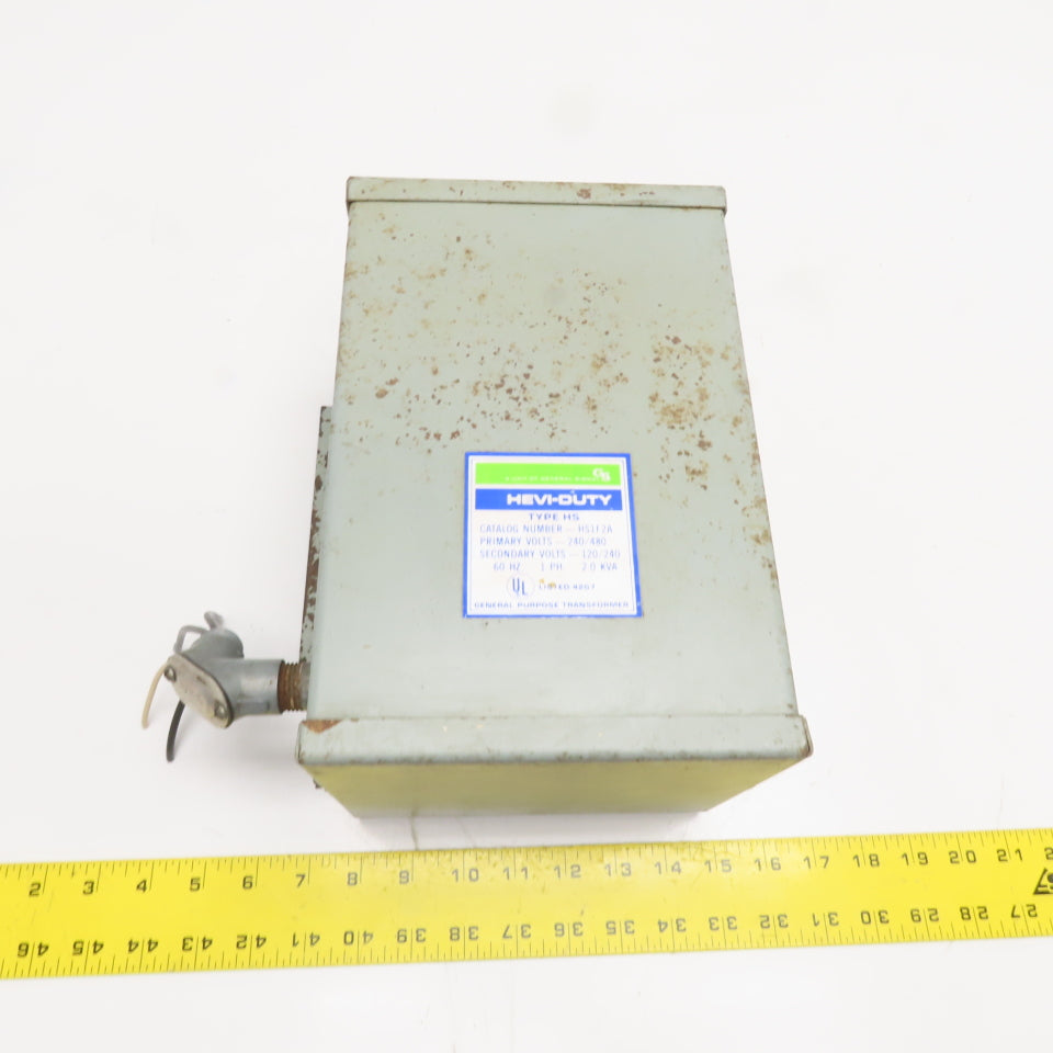Hevi Duty Type HS HS1F2A 240/480V 2.0kVa 120/240V Sec 1Ph Transformer