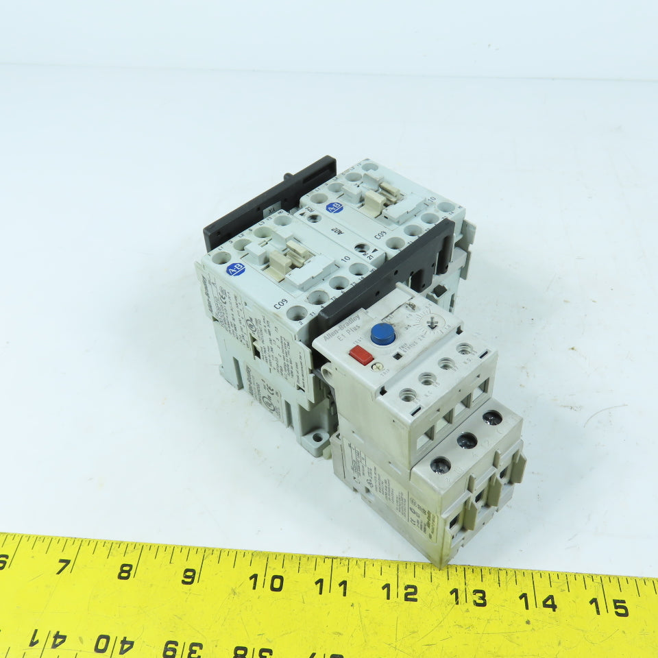 Allen-Bradley 104-C09D22 Reversing Starter 9A 120V Coil 193-ED1CB Overload
