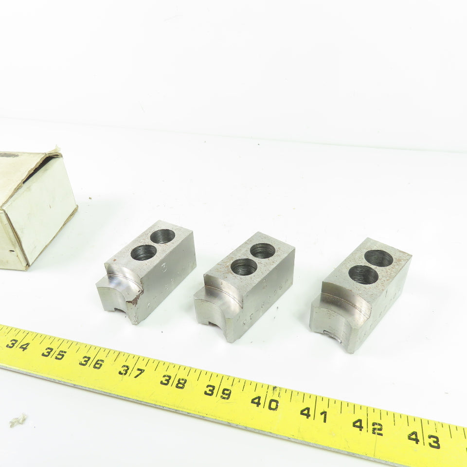 Vertech KT-6200P Soft Chuck Jaws Steel Flat End 1.5mm x 60° Serrations Lot/3