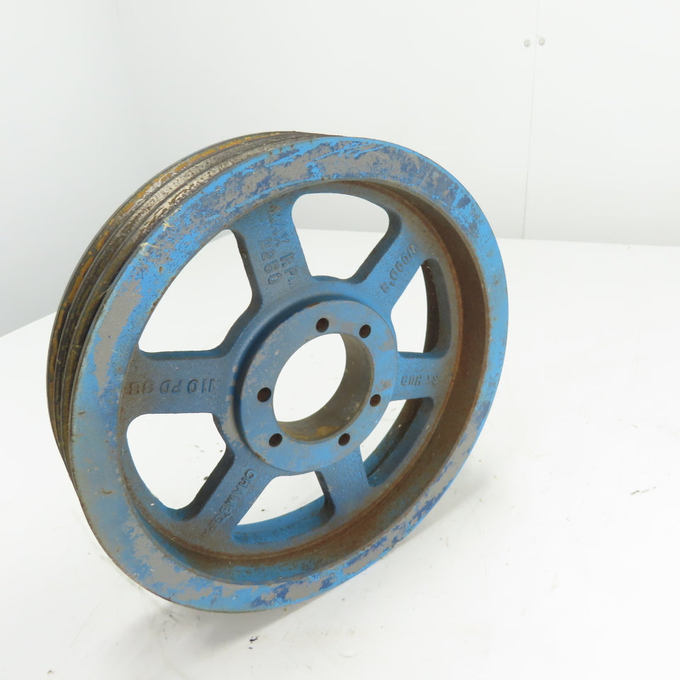 TB Woods 110 PD SK 4-Groove V-Belt Pulley Sheave SK Hub 11-5/16" Od x 2-1/2" W