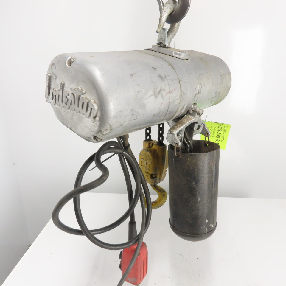CM Lodestar Model E 1/2 Ton Electric Chain Hoist 220V 1Ph 8 FPM 10' Lift