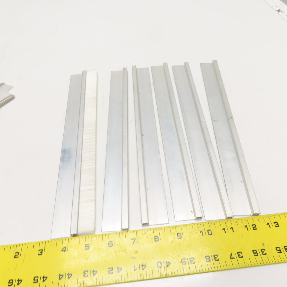 12" x 1" Nylon Bristle Brush Strip Extruded Aluminum Holder Lot Of 12