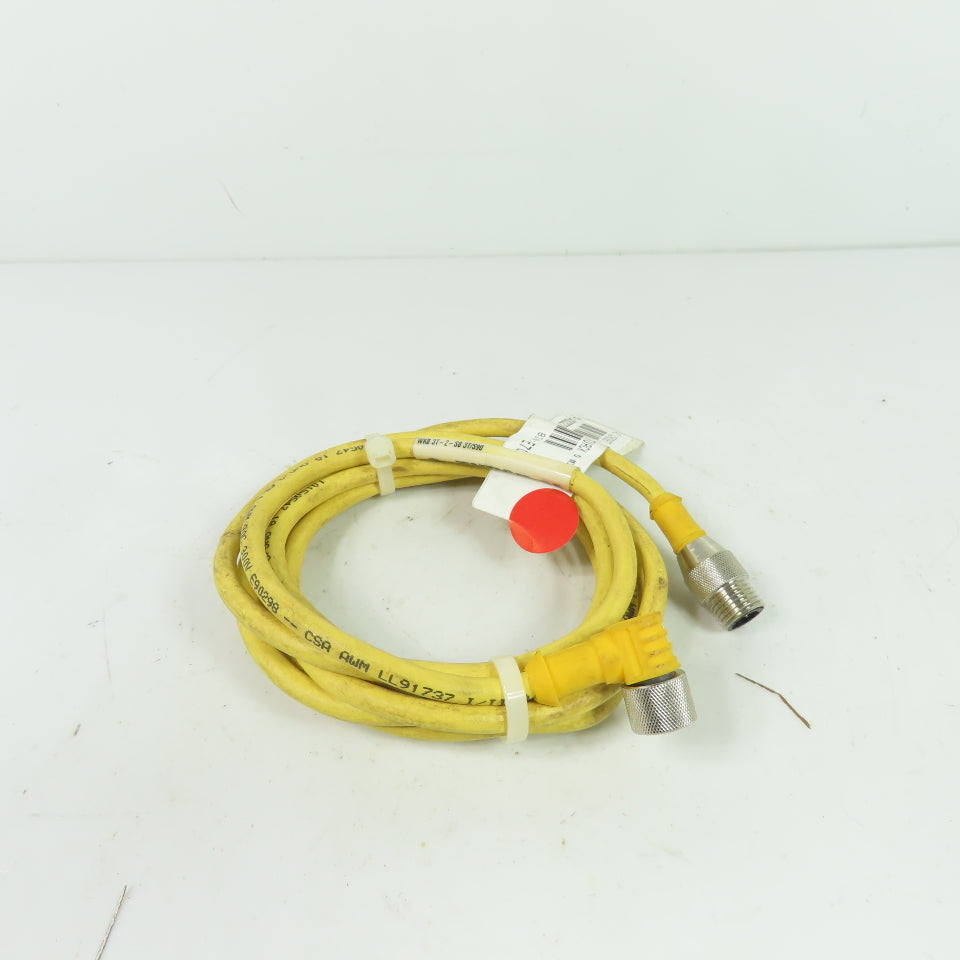 Turck WKB 3T-2-SB 3T/S90 3-Wire M12 Cordset Cable 90-Degree to Straight