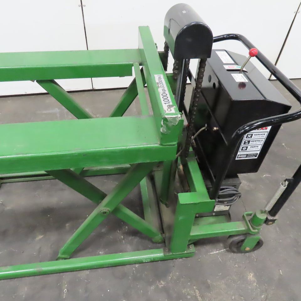 Bishamon LVE-100 2200Lbs. Skid Lift 12V Powered Fork Pallet Truck 30" Lift