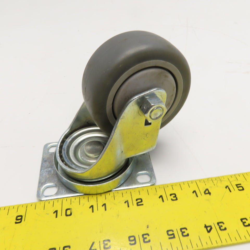 SC 3" Plate Mount Non Marking Swivel Caster 3-5/8" x 2-3/8" Plate