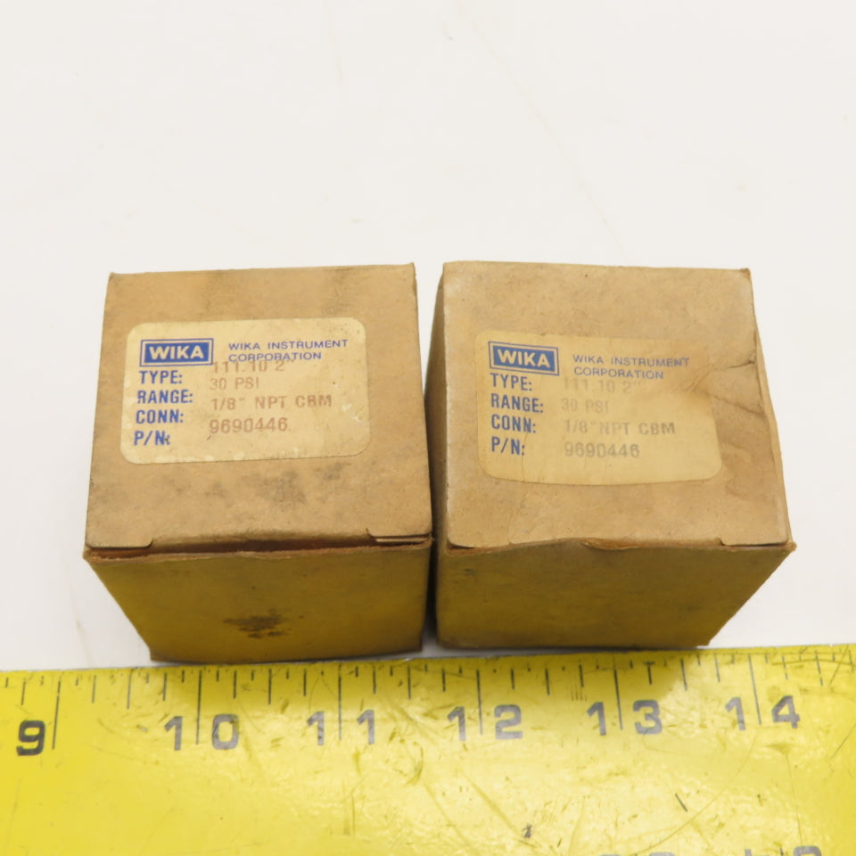 WIKA 9690446 111.10 2" 30PSI 1/8" NPT CBM Pressure Gauge Lot Of 2