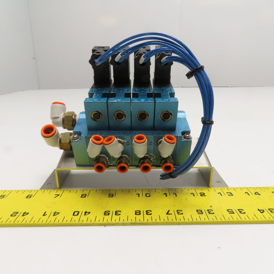 MAC 45A-LAD-DDAJ-1KA 4-Station Solenoid Valve Manifold 24VDC 120 PSI