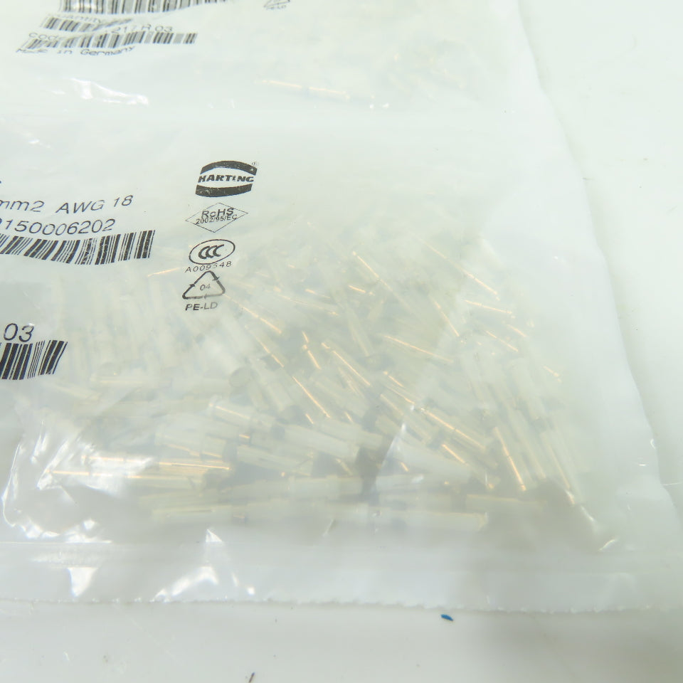 Harting 09150006202 Han R15 Female Crimp Contacts 18 AWG 1mm2 Lot of 200
