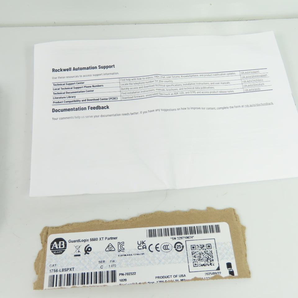 Allen-Bradley 1756-L8SPXT GuardLogix 5580 XT Partner Processor Ser C FW 1.072