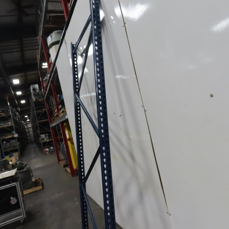 Mecalux 42" x 108" Tall Tear Drop Pallet Racking Upright Blue Used
