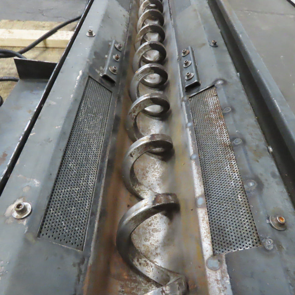 Chip Conveyor Trash 4" OD Screw Auger Trough 220/380V 3Ph 7FPM 72" x 12" Intake