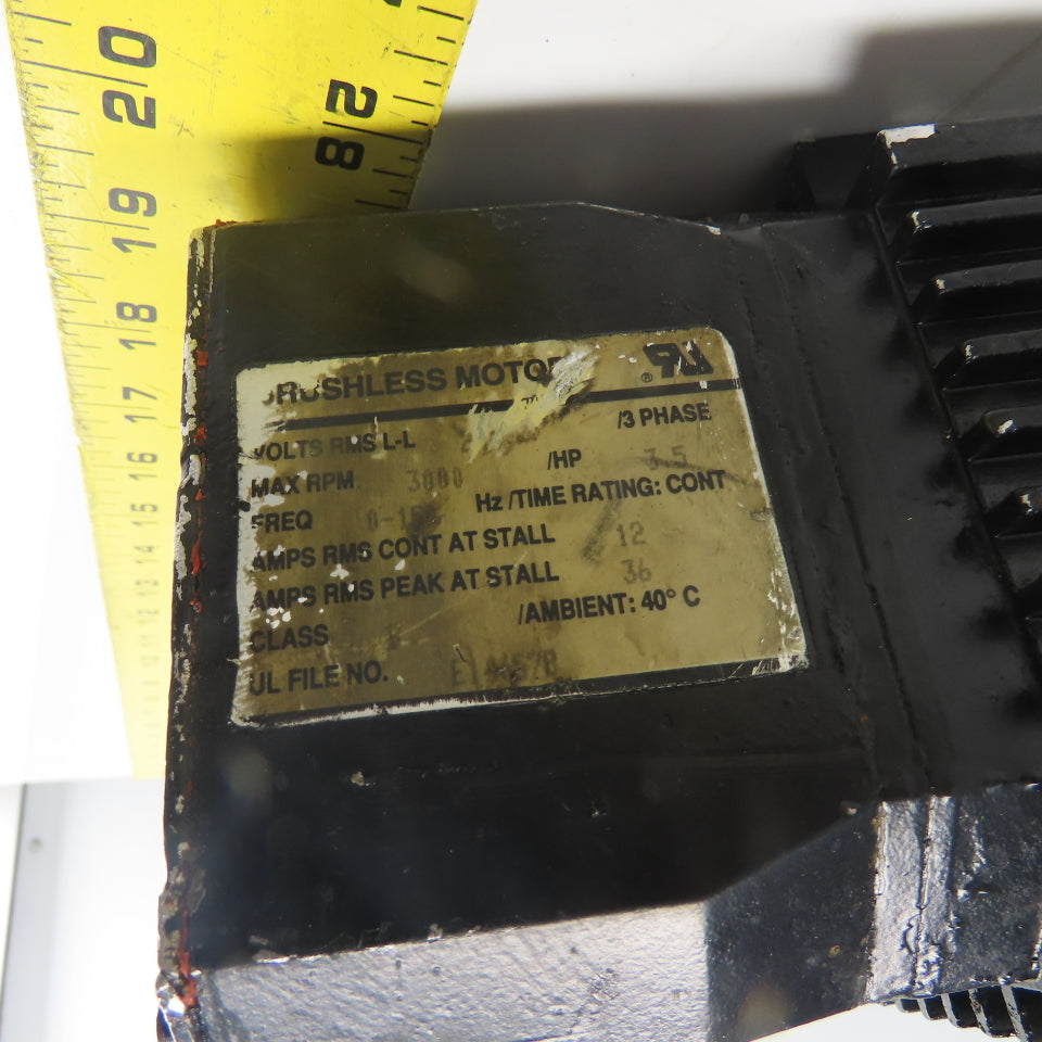 Reliance Electric H-4075-R-H00AA 3.5HP Brushless Servo Motor 3000RPM 90 LB-IN