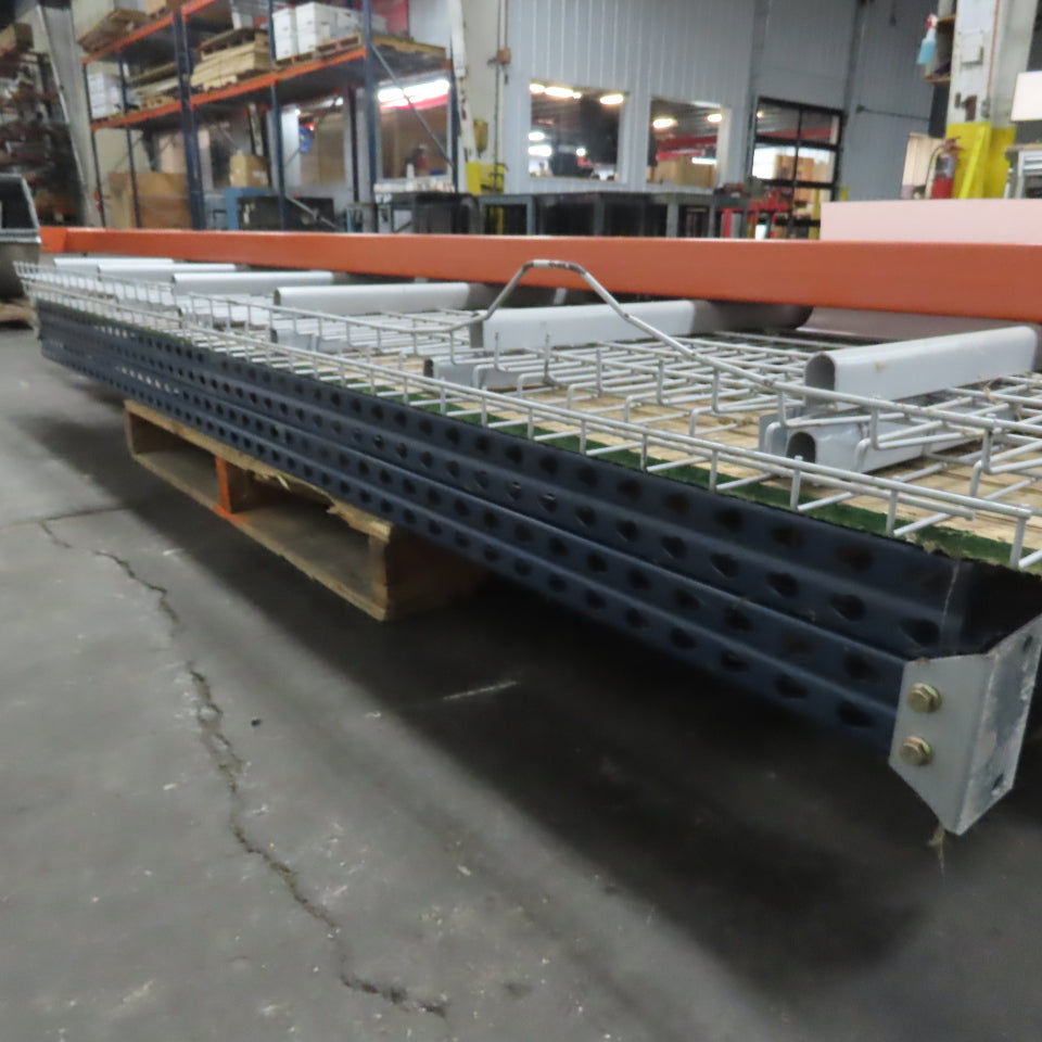1-Section 8'T x 48"W x 12'L Shaved Pin/Teardrop Warehouse Pallet Racking 2-Shelf