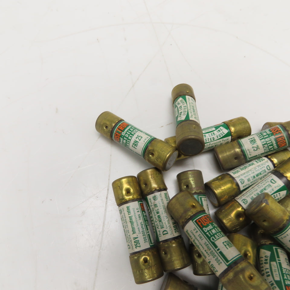 Bussmann FRN 25 Dual-Element Time-Delay Class K5 Fuses 250V 25A Lot Of 26