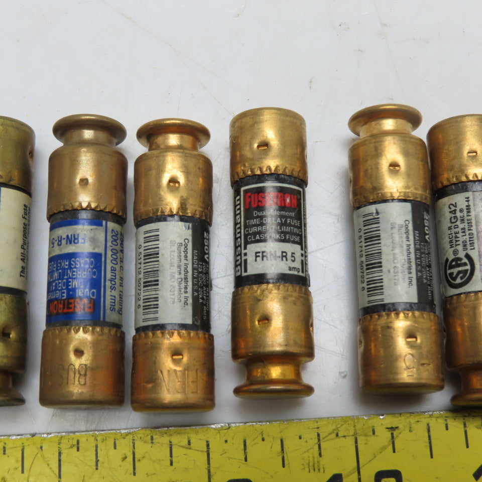 Bussmann FRN-R-5 5A 250V Dual-Element Time-Delay Class RK5 Fuse 10CT