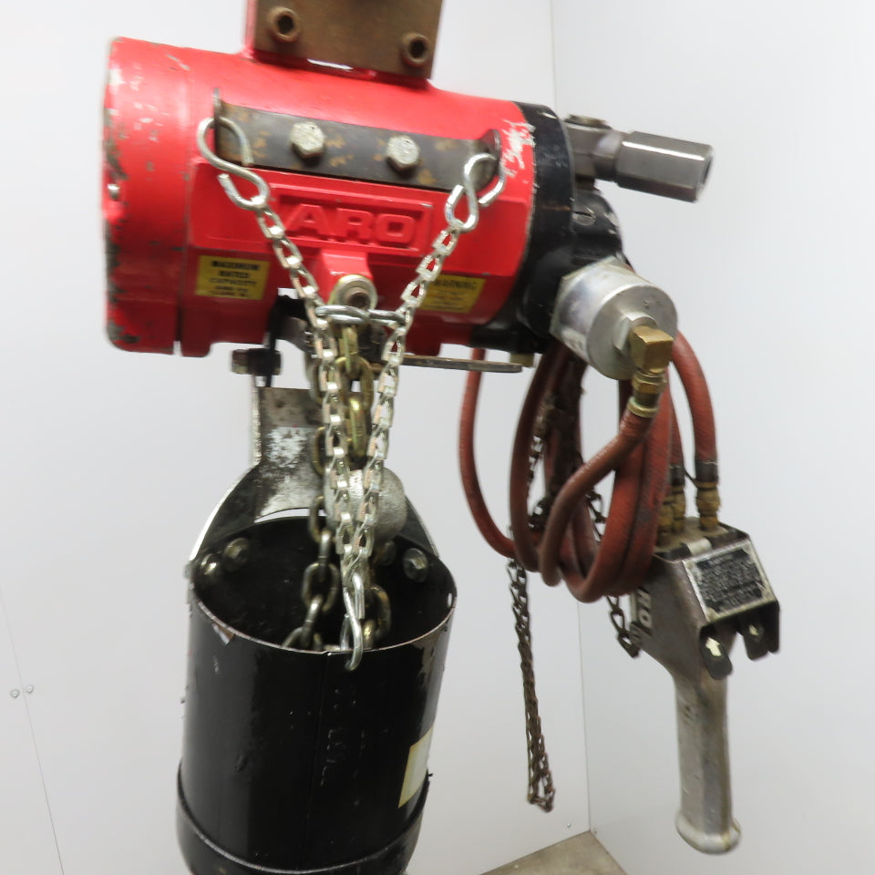 ARO 7756E-2C10-C6 1/2 Ton Air Hoist 10' Travel Pendant Operated Missing Hook
