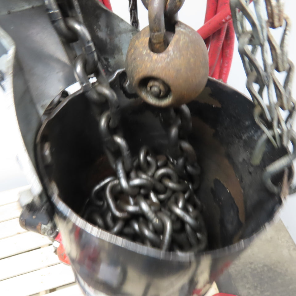 ARO 7756D 1/2 Ton Air Chain Hoist 10' Travel Pendant Operated 90PSI W/ Trolley