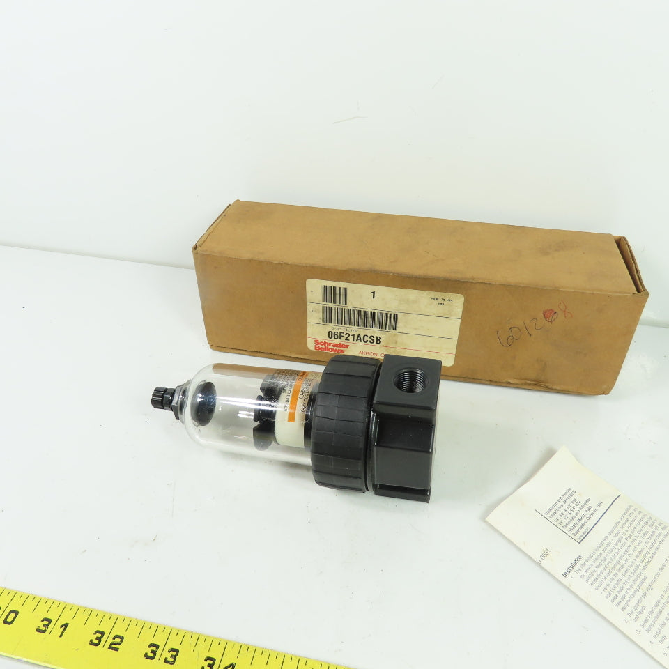 Schrader Bellows 06F21ACSB 3/8" NPT Pneumatic Air Filter 150 PSI NEW
