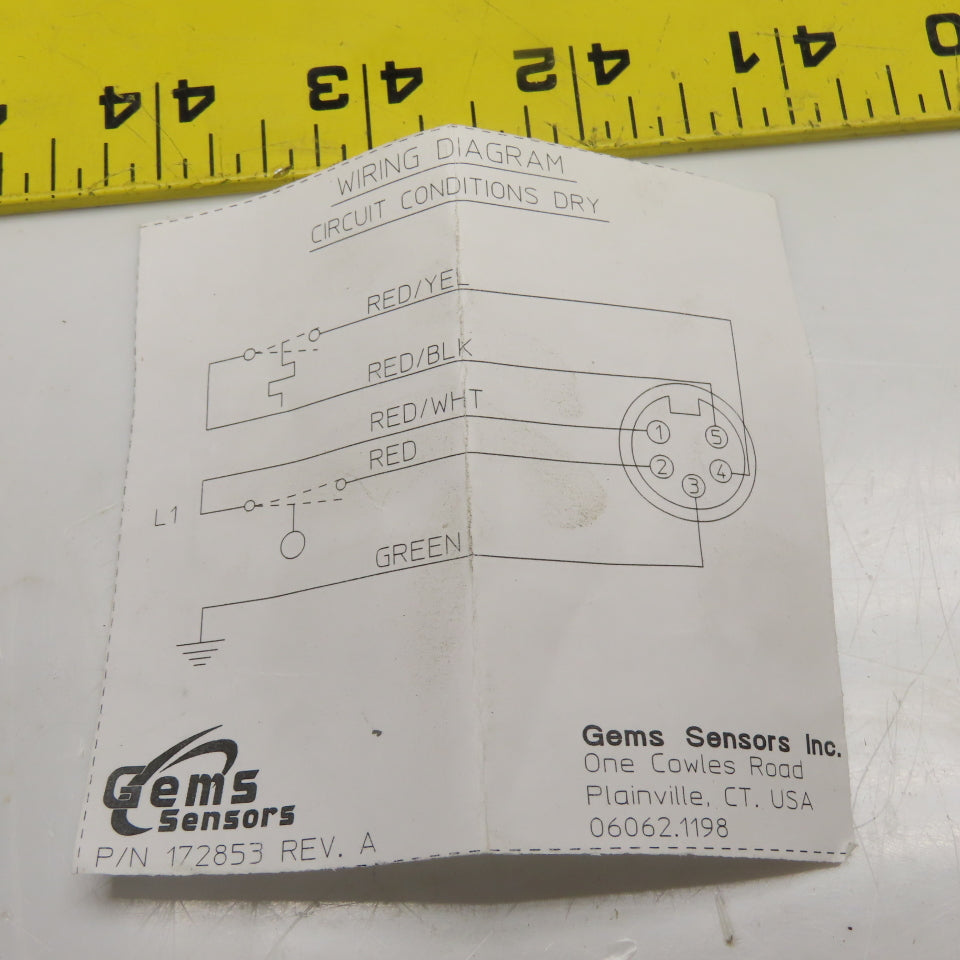 GEMS Sensors Inc. 172853 Thermostat & Level Float Switch 20VA 120-240VAC