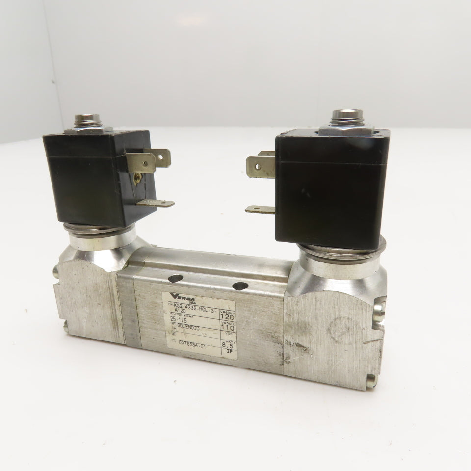 Versa KGG-4332-HCL-3-A120 Solenoid Valve 120V 60Hz 110V 50Hz 8.5W 25-175 PSI