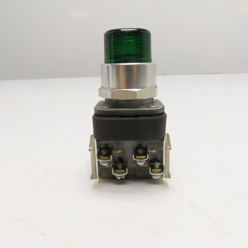 Allen-Bradley 800T-QBH2G Green Momentary Contact Illuminated Switch 12-130VAC/DC