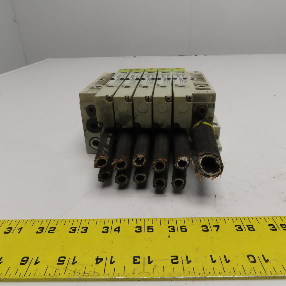 Numatics 051BB5Z2MN00061 5-Station Pneumatic Solenoid Valve Manifold Bank 120PSI