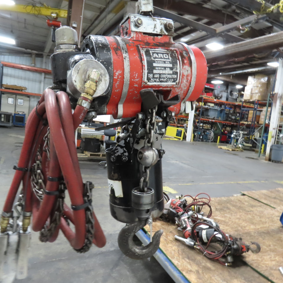 ARO 7756DT 1/2 Ton 1000LB Air Pneumatic Chain Hoist 10' Lift W/ Pendant