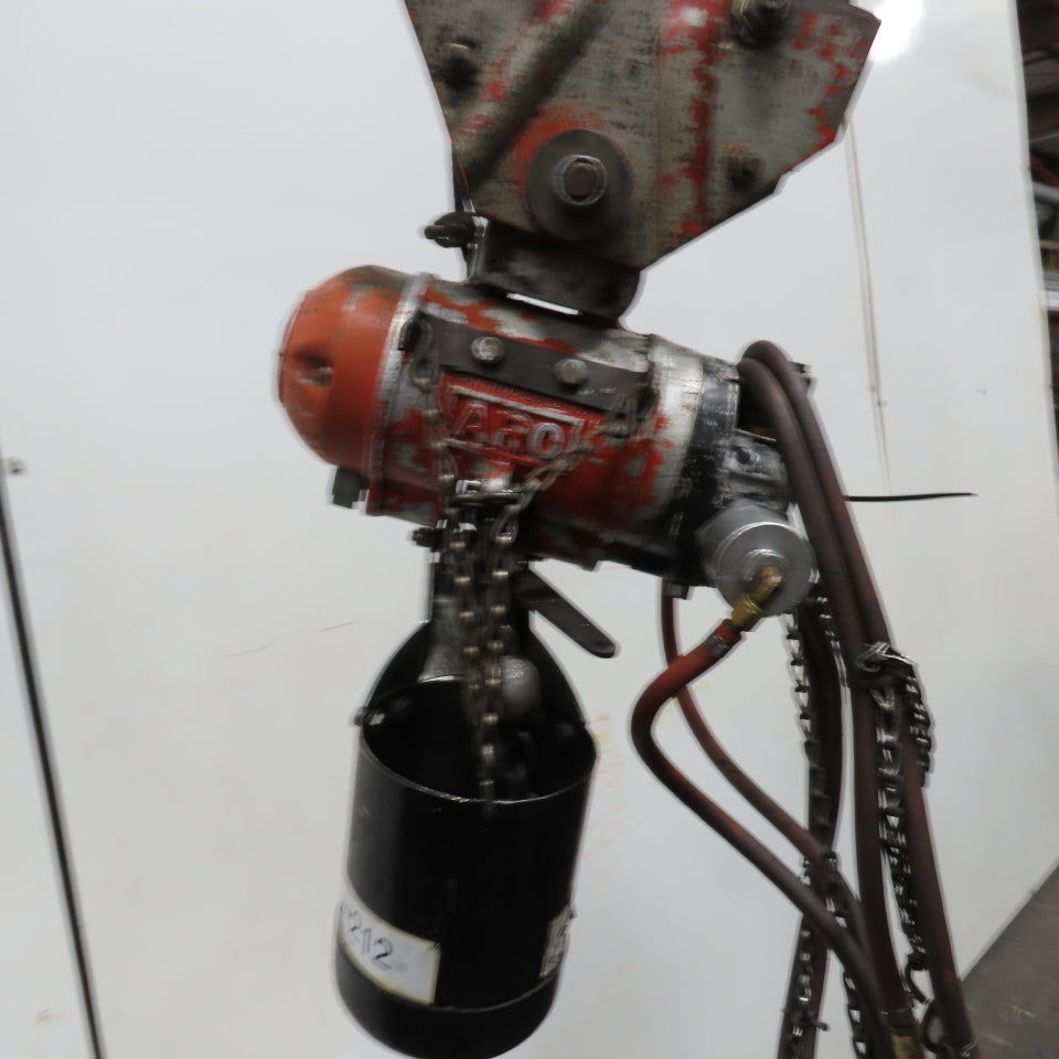 ARO 7756DT 1/2 Ton 1000LB Air Pneumatic Chain Hoist 12' Lift W/ Pendant
