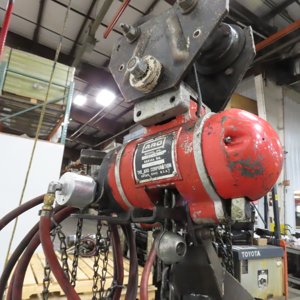 ARO 7756DT 1/2 Ton 1000LB Air Pneumatic Chain Hoist 12' Lift W/ Pendant