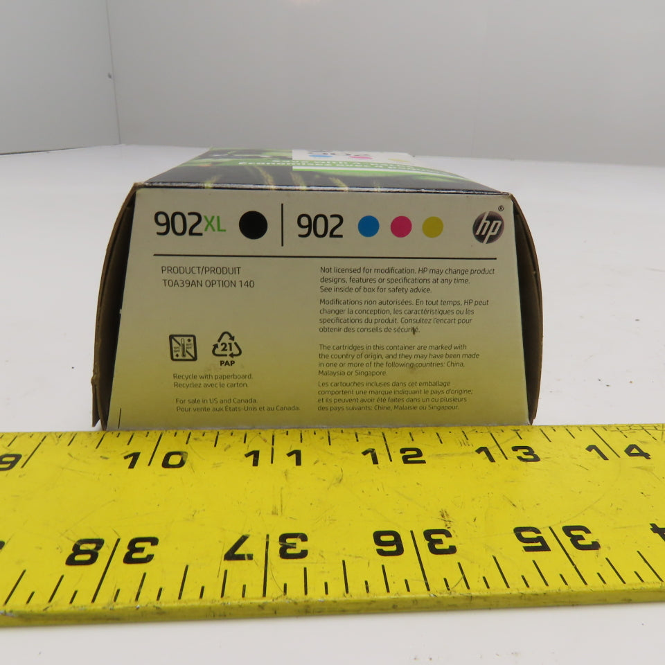HP T0A39AN 902XL/902 4-Pack Ink Cartridges Black 902XL Cyan Magenta Yellow 902
