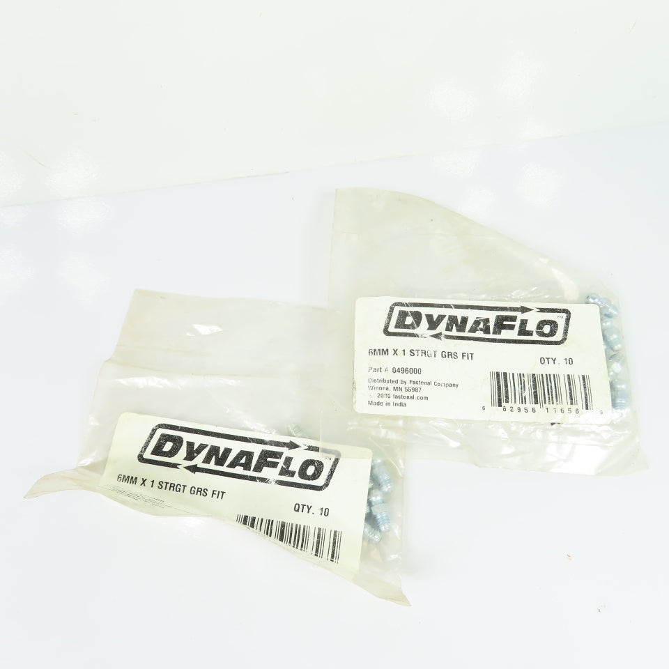 Dynaflo 0496000 6mm x 1 Straight Grease Fitting Lot Of 20