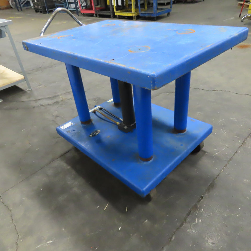 Vestil HT-60-2436 3 Ton 48" x 32" Foot Powered Lift Table Die Cart 37"-55" Lift